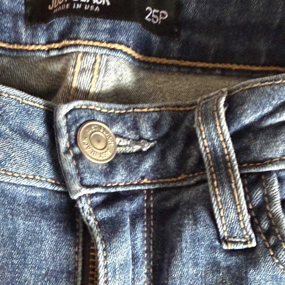 Just Black Blue Distressed Skinny Crops - worn about 5x. 130 retail - Picture 5 of 7